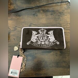Juicy Couture Brown Wallet with Pink Trim and Crest